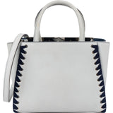 Fendi Blue Leather FF 2Jours Whipstitch Tote Handbag