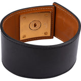 Hermès Black Leather Créneau Rock Bracelet
