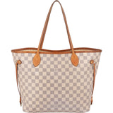 Louis Vuitton Monogram Damier Azur Neverfull MM Shoulder Bag