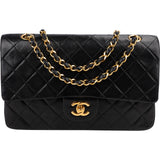 Chanel Quilted Lambskin Medium 24K Gold Double Flap Shoulder Bag