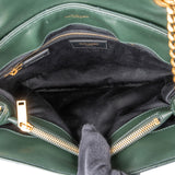Yves Saint Laurent Dark Green Quilted Calfskin Medium Loulou Crossbody Bag