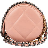 Chanel 19 Quilted Lambskin Round Crossbody Bag
