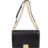 Chanel Quilted Lambskin Single Flap Boy Crossbody Bag