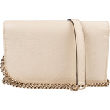 Gucci Grained Leather Interlocking GG Wallet On Chain Crossbody Bag