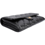 Chanel Quilted Caviar Leather Classic Flap Wallet