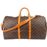 Louis Vuitton Monogram Canvas Keepall 55 Bandoulière Travel Bag