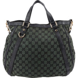 Gucci Green Monogram GG Canvas Hobo Handbag