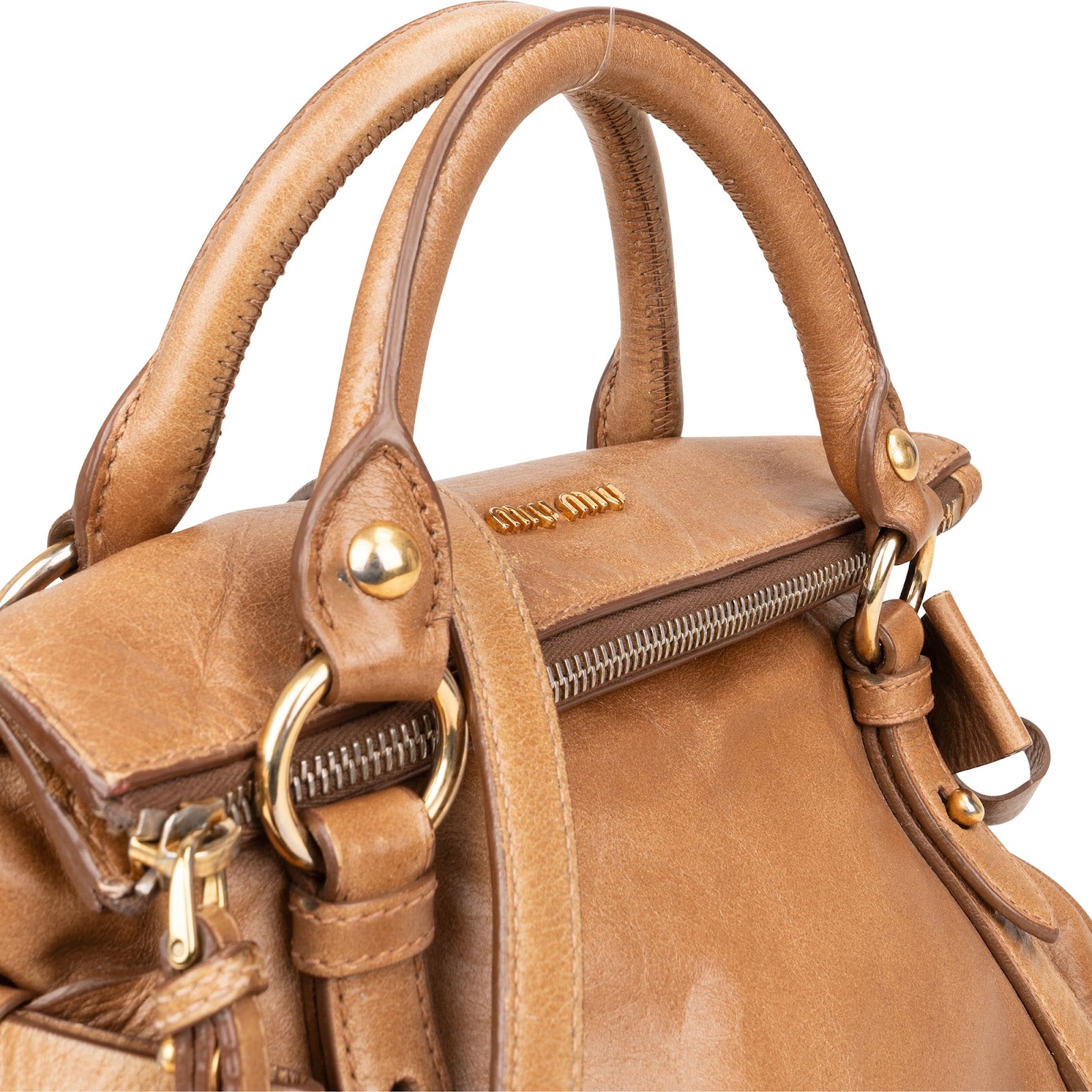 Miu Miu Vitello Lux Bow Bag Handbag - vintageandkickz