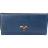 Prada Blue Saffiano Metal Continental Wallet