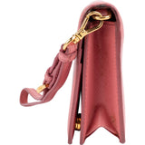 Prada Pink Saffiano Leather Wristlet Wallet Pouch Bag