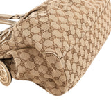 Gucci Monogram GG Canvas Metallic Leather Sukey Handbag