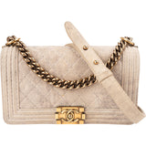 Chanel Quilted Iridescent Medium Boy Single Flap Crossbody Bag