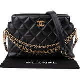 Chanel Quilted Lambskin Camera Pouch Heart Chain Crossbody Bag