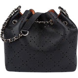 Chanel Perforated Caviar Leather Drawstring Bucket Shoulder Bag