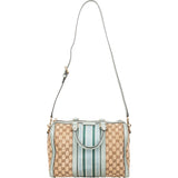Gucci Monogram GG Canvas Vintage Web Boston Bag Handbag