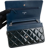 Chanel Quilted Patent Leather Wallet On Chain Crossbody Bag