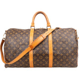 Louis Vuitton Monogram Canvas Keepall 50 Bandoulière Travel Bag