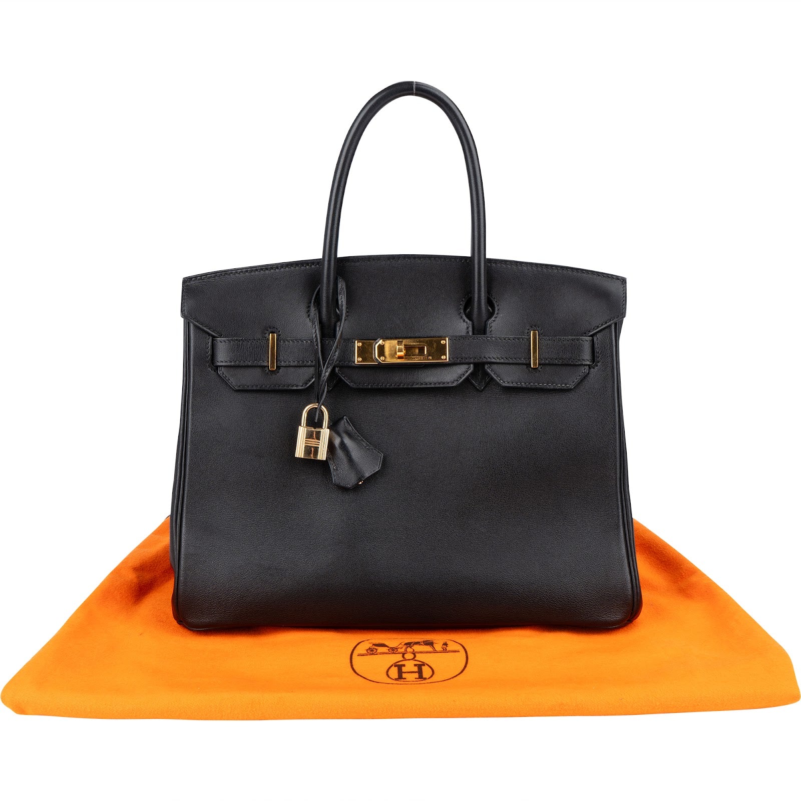 Hermès Noir Swift Leather Birkin 30 Handbag - vintageandkickz