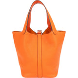 Hermès Tangerine Orange Taurillon Clemence Picotin Lock 18 (PM) Handbag