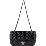 Chanel Quilted Patent Leather Single Flap Crossbody Bag