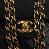 Chanel Quilted Lambskin 24K Gold Medium Double Flap Crossbody Bag