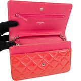 Chanel Quilted Patent Leather Wallet on Chain Crossbody Bag
