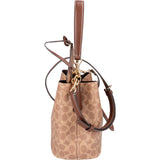 Coach Monogram Signature Canvas Small Drawstring Bucket Crossbody Bag