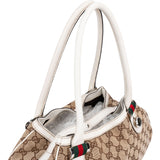 Gucci Monogram GG Canvas Web Stripe Tote Shoulder Bag