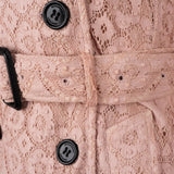 Burberry Pink Lace Cotton Trench Coat (DE36 / UK8)