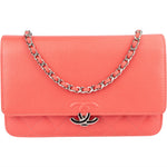 Chanel Caviar Leather CC Wallet On Chain Crossbody Bag - vintageandkickz