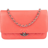 Chanel Caviar Leather CC Wallet On Chain Crossbody Bag - vintageandkickz