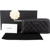 Chanel Quilted Lambskin Long Zipped Wallet