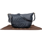 Gucci Blue Leather GG Soho Messenger Crossbody Bag
