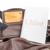 Chloé Dark Brown Pebbled Leather Paddington Satchel Handbag