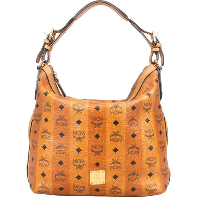 MCM Monogram Visetos Striped Hobo Handbag - vintageandkickz