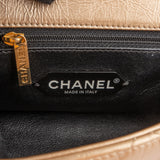 Chanel Quilted Metallic Leather Clip Bar CC Single Flap Crossbody Bag
