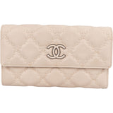 Chanel Quilted Stitched Lambskin Flap Wallet