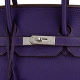 Hermès Iris Purple Taurillon Clemence Palladium Birkin 35 Handbag