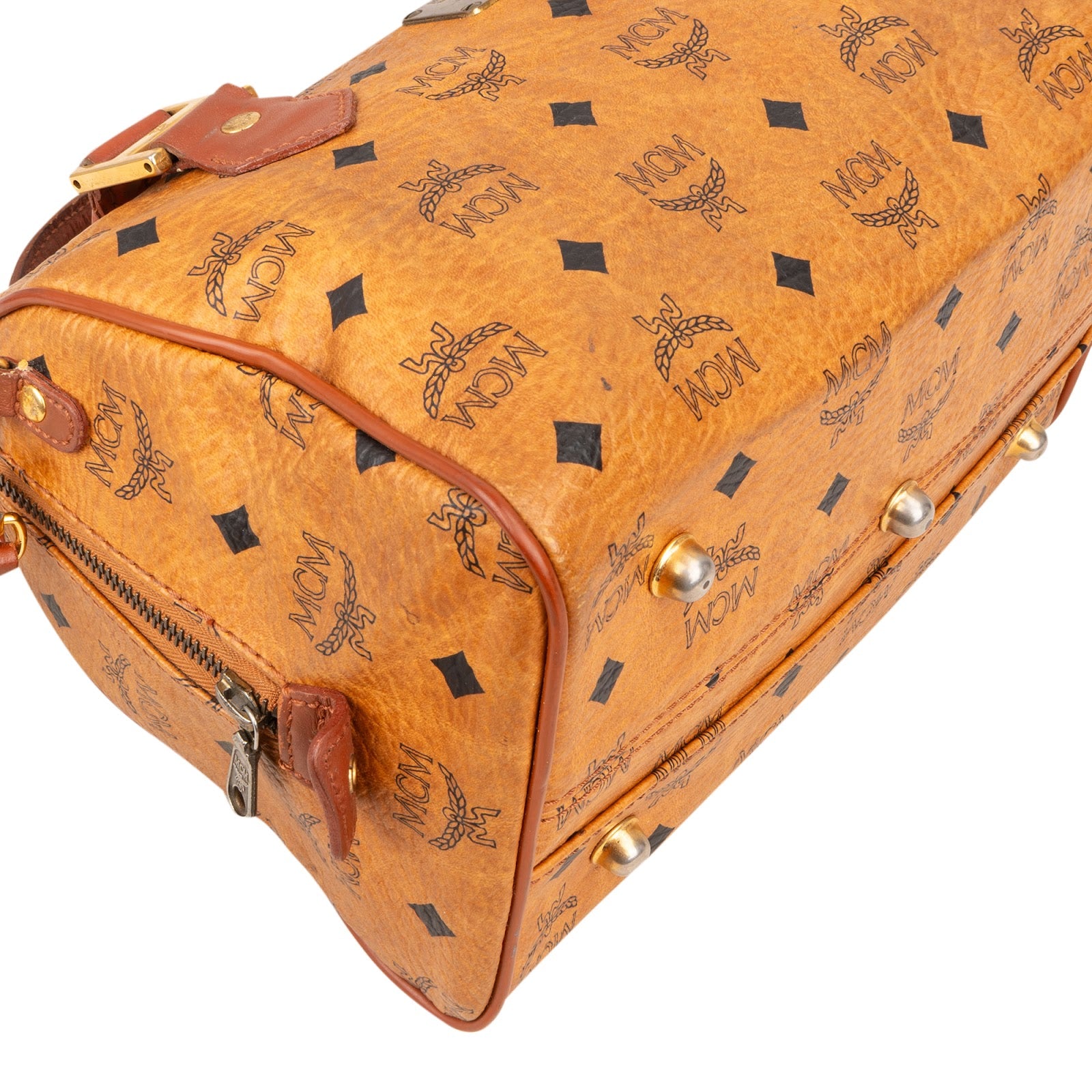 [🔄️B07 / F47] MCM Monogram Visetos Boston Bag Handbag - vintageandkickz