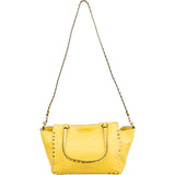Valentino Garavani Yellow Leather Rockstud Tote Handbag