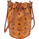 MCM Monogram Visetos Drawstring Bucket Crossbody Bag
