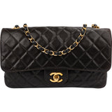 Chanel Soft Quilted Lambskin 24K Gold Medium Single Flap Crossbody Bag