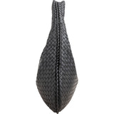 Bottega Black Intrecciato Leather Belly Hobo Shoulder Bag