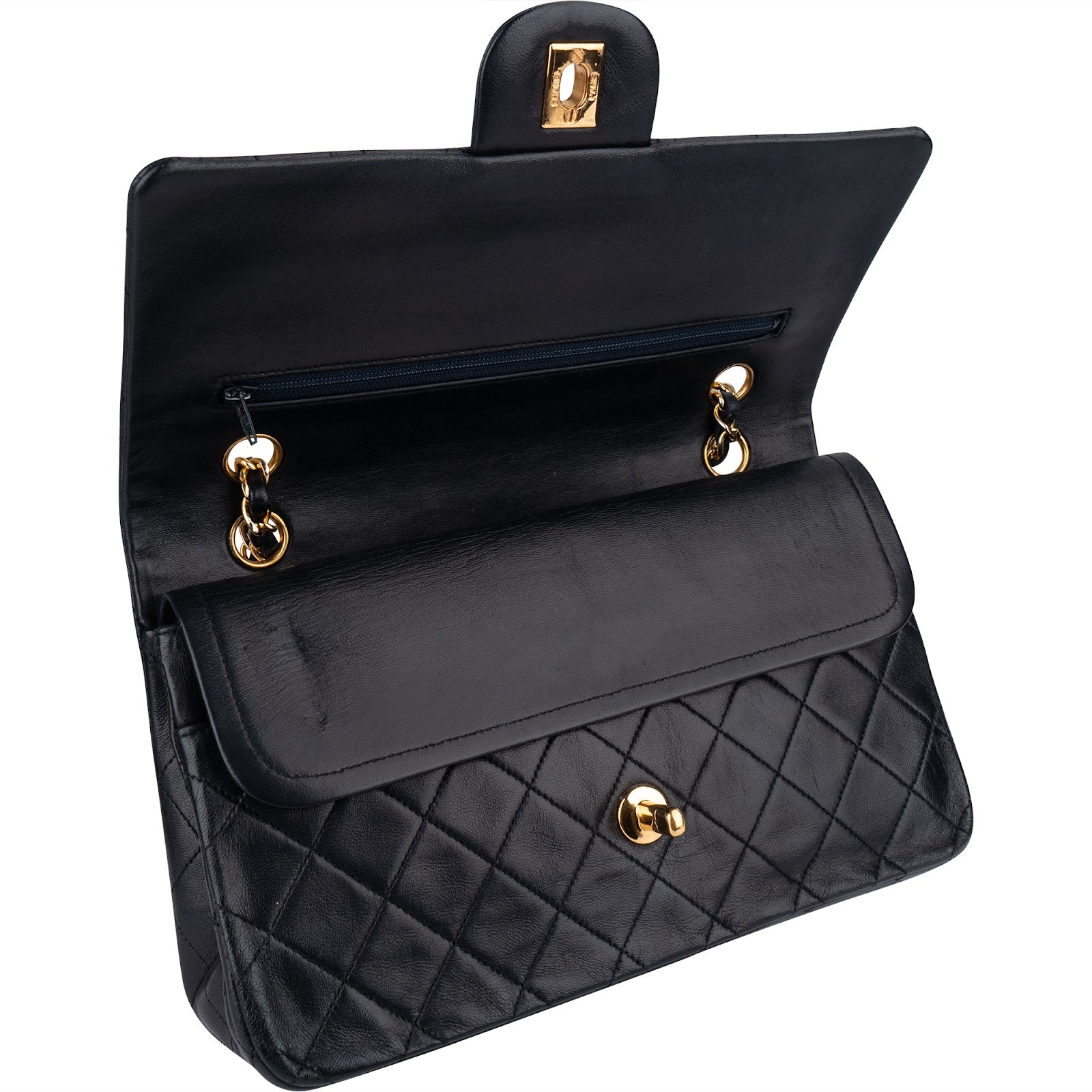 [🔄️B11 / F29] Chanel Quilted Lambskin Medium Double Flap Crossbody Bag - vintageandkickz