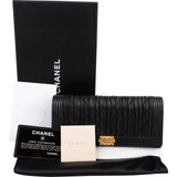 Chanel Ruched Stitched Lambskin Boy Single Flap Wallet