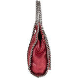 Stella McCartney Metallic Shaggy Mini Falabella Fold Over Tote Crossbody Handbag