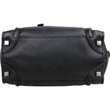 Céline Black Grained Leather Luggage Handbag