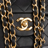 Chanel Quilted Lambskin 24K Gold Medium Double Flap Shoulder Bag