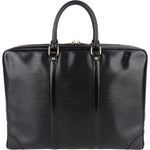 [🔄️B15 / F11] Louis Vuitton Noir Epi Leather Porte-Documents Voyage Handbag - vintageandkickz