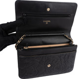 Chanel Embossed Leather Camellia Wallet On Chain Crossbody Bag